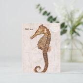 Vintage Zee Paardenscheppend zeepaardje Briefkaart (Staand voorkant)