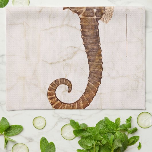 Vintage Zee Paardenscheppend zeepaardje Theedoek (Gevouwen)