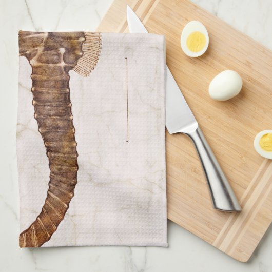 Vintage Zee Paardenscheppend zeepaardje Theedoek (Quarter Fold)