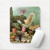Vintage zeeanemonen, zeedieren Oceaan Dieren Muismat (Met muis)