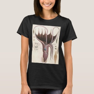Vintage zeedieren, paraplu-pijlinktvis t-shirt