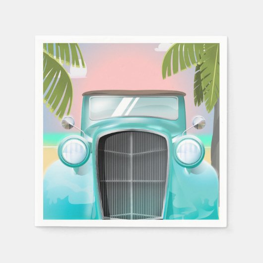 vintage zeegroene auto servetten (Voorkant)
