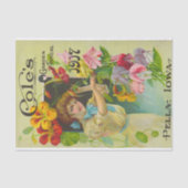 Vintage zeekustraag 1907 tissuepapier (Voorkant)