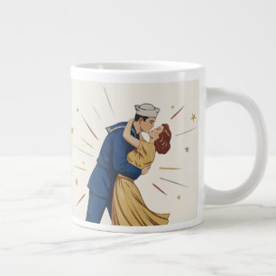 Vintage Zeeman Kus Pin-up Grote Koffiekop