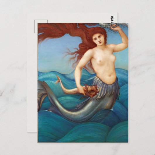 Vintage Zeemeermin Briefkaart (Voorkant / Achterkant)