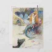 Vintage Zeemeermin Briefkaart (Voorkant / Achterkant)