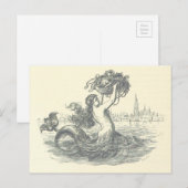 Vintage Zeemeermin Briefkaart (Voorkant / Achterkant)