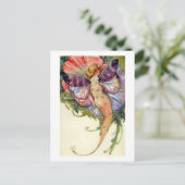 Vintage Zeemeermin Briefkaart (Staand voorkant)