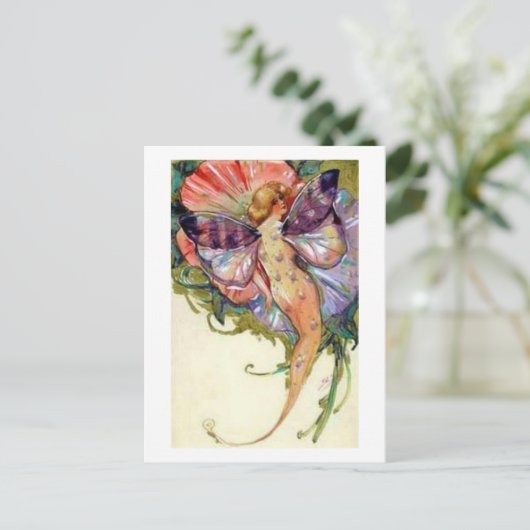 Vintage Zeemeermin Briefkaart (Staand voorkant)