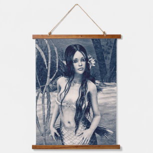 Vintage Zeemeermin Oude Foto Fantasie Kunst Hangend Wandkleed
