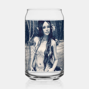 Vintage Zeemeermin Oude Foto Fantasy Kunst Blikvorm Glas