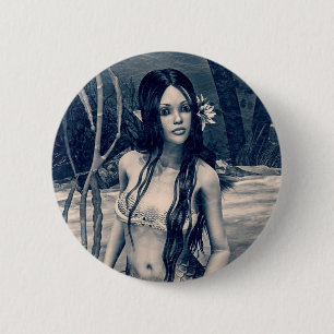 Vintage Zeemeermin Oude Foto Fantasy Kunst Ronde Button 5,7 Cm