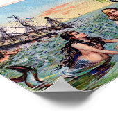 Vintage Zeemeermin Poster (Hoek)