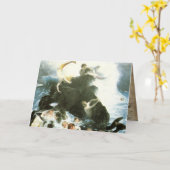 Vintage Zeemeermin Wenskaart Kaart (Gele Bloem)