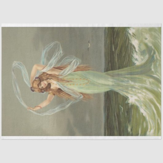 Vintage Zeemeermin Zee Nymph Tissuepapier (Voorkant)