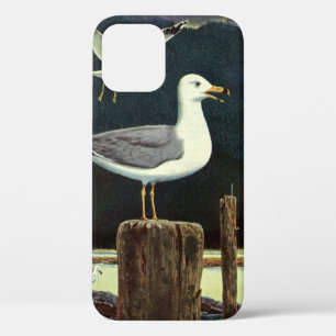 Vintage zeemeeuw op steiger, zee vogels dieren Case-Mate iPhone case