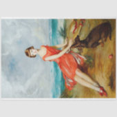 Vintage Zeemeisje en Hond Decoupage Tissuepapier (Voorkant)
