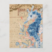 Vintage zeepaard Collage Briefkaart (Voorkant)