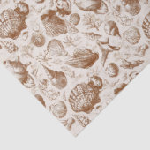 Vintage Zeeschelp Toile Kustpatroon (2) Tissuepapier (Detail)