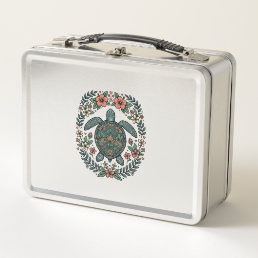 Vintage Zeeschildpad Bloem Vector Design_1 (Voorkant)