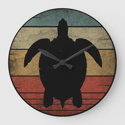 VINTAGE ZEESCHILDPAD GROTE KLOK (Voorkant)