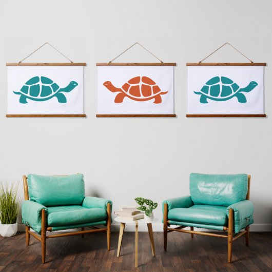 Vintage Zeeschildpad Hangend Wandkleed (Woonkamer)