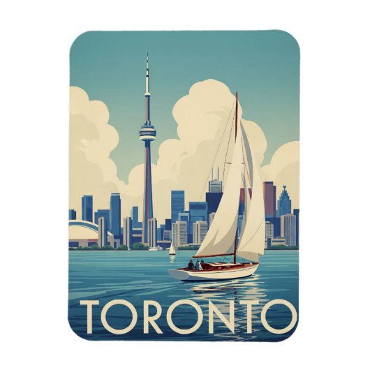 Vintage zeilboot in Toronto Canada Reizen Magneet (Verticaal)