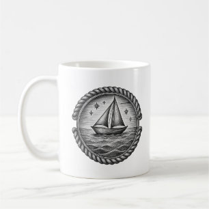 Vintage zeilboot kompas mok – Nautisch zeilen Oc