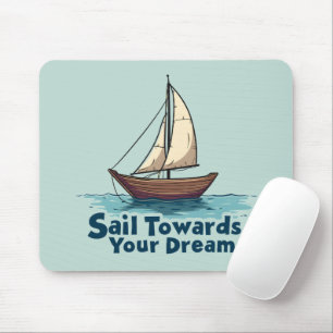 Vintage Zeilboot Nautical Inspirerende Quote Muismat