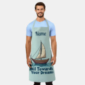 Vintage Zeilboot Nautical Inspirerende Quote Schort (Gedragen)