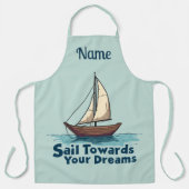 Vintage Zeilboot Nautical Inspirerende Quote Schort (Voorkant)