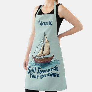 Vintage Zeilboot Nautical Inspirerende Quote Schort