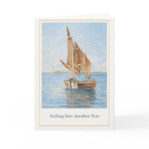 Vintage Zeilboot Verjaardagskaart | Nautilus Kust