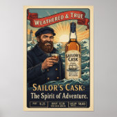Vintage Zeilersvat Bourbon-reclameposter Poster (Voorkant)