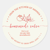 Vintage Zelfgemaakte Salsa Label (Voorkant)