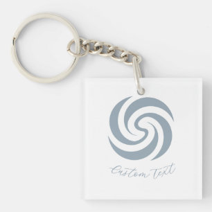 Vintage Zen Spiraal Mineraalblauw met Aangepaste T Sleutelhanger