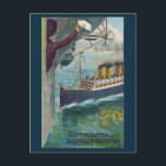 Vintage Zeppelin en Oceanliner bedankkaart Briefkaart<br><div class="desc">Vintage Zeppelin en Hamburg America Oceanliner</div>