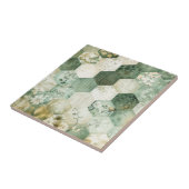 Vintage Zeshoekige Botanische Patchwork Tegeltje (Zijkant)