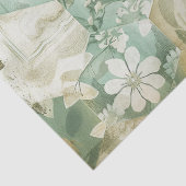 Vintage Zeshoekige Botanische Patchwork Tissuepapier (Detail)
