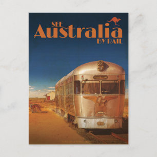 Vintage zie Australië per Briefkaart voor treinrei