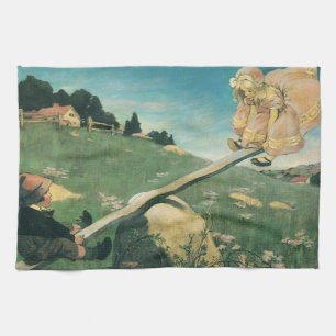 Vintage Zie Saw Margery Daw, Jessie Willcox Smith Theedoek