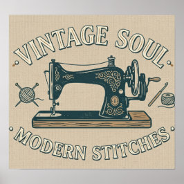 Vintage Ziel Moderne Stitches Naaien Poster