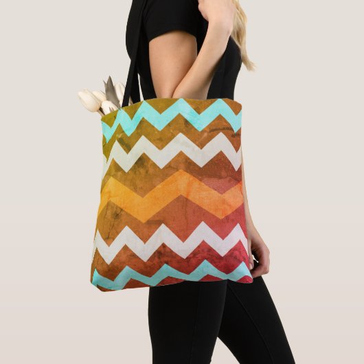 Vintage Zigzag Canvas tas (Dichtbij)