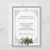 Vintage Zilveren Klokken en Hulst Feestdagenkaart (Achterkant)