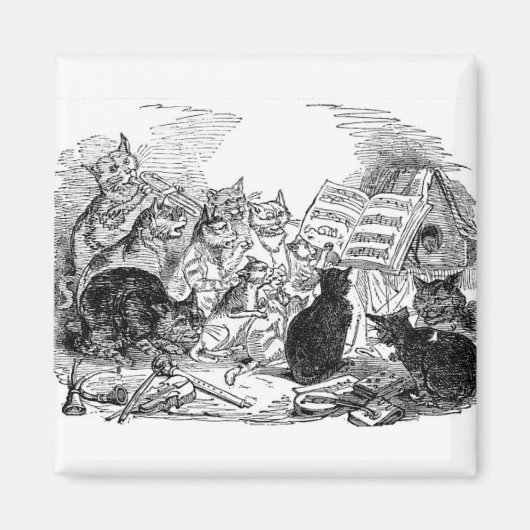 Vintage Zingende Katten Magneet (Voorkant)