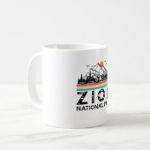Vintage Zion National Park Retro Utah Mountain Koffiemok (Voorkant links)