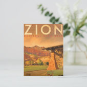 Vintage Zion National Park Utah Travel Briefkaart (Staand voorkant)