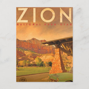Vintage Zion National Park Utah Travel Briefkaart