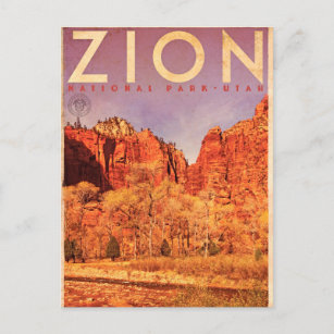Vintage Zion Virgin River Travel Briefkaart