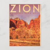 Vintage Zion Virgin River Travel Briefkaart (Voorkant)